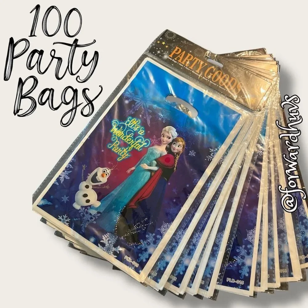 100 New Frozen-Themed Party Bags - 10 Packs of 10
